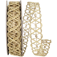 Gold Metallic Ribbon 5/8 Inch for Wreaths and Bows