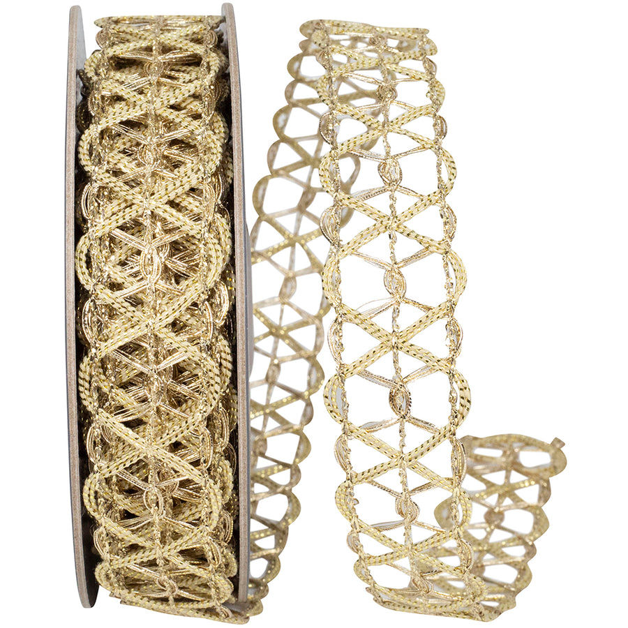 Gold Metallic Ribbon 5/8 Inch for Wreaths and Bows