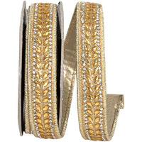 Champagne Metallic Glitz Wired Edge Ribbon 7/8 Inch