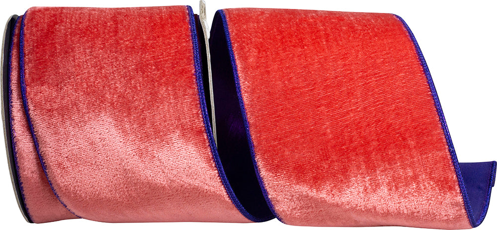 4 Inch Multi Velvet Plush Wired Edge Ribbon for Wreaths