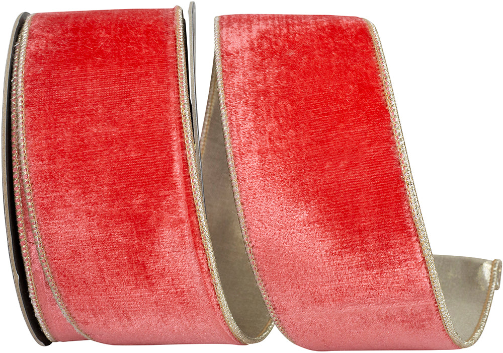 Flame Velvet Plush Ribbon 2-1/2 Inch for Wreaths and Bows