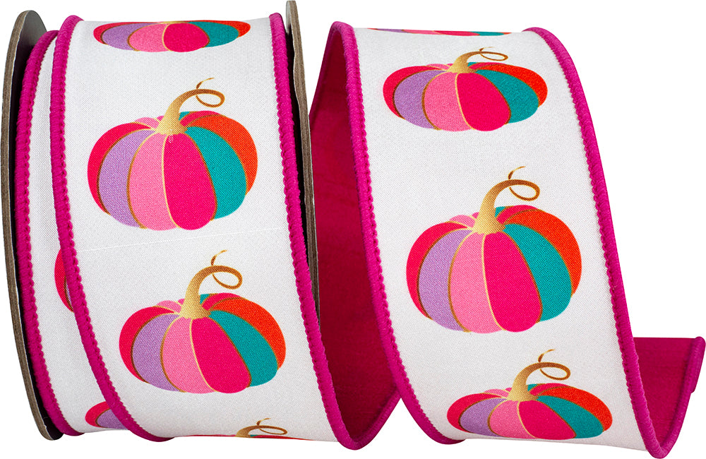 Fuchsia Wired Edge Ribbon 2-1/2 Inch for Wreaths and Bows
