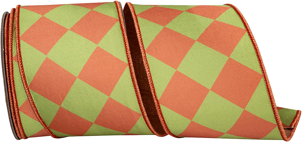 Copper 4 Inch Wired Edge Metallic Dupioni Ribbon