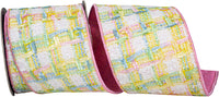4 Inch Multi Chenille Checked Textured Ribbon for Bows