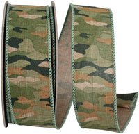 Multi 1-1 2 Inch Camouflage Classic Wired Edge Ribbon for Wreaths & Bows