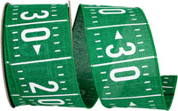 Green 2-1 2 Inch Green Football Field Wired Edge Ribbon for Wreaths & Bows