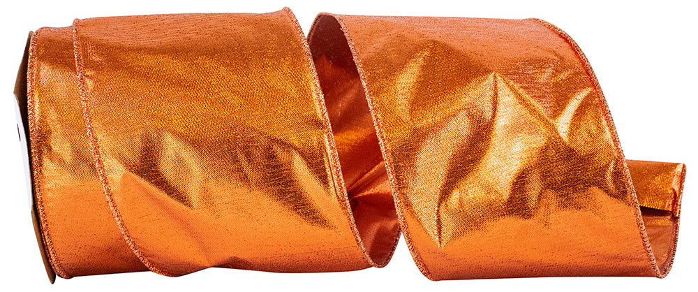 Copper Glitz Wired Edge Ribbon 4 Inch for Wreaths and Bows