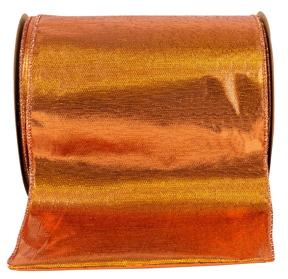 Copper 6 Inch Wired Edge Ribbon for Wreaths and Bows
