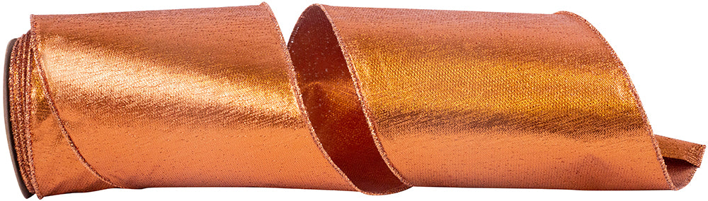 Copper Glitz Wired Edge Ribbon 4 Inch for Wreaths