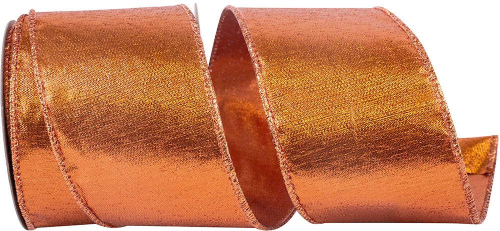 Copper Glitz Wired Edge Ribbon 2-1/2 Inch for Wreaths