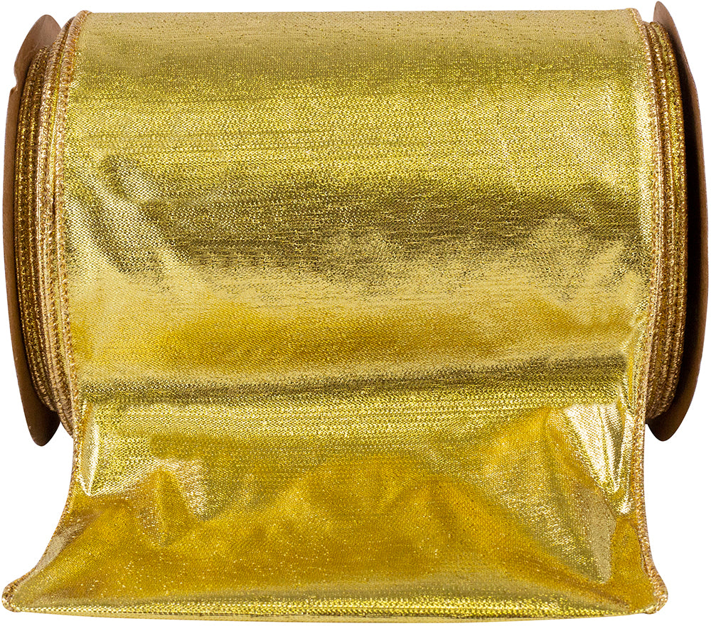 Gold Wired Edge Ribbon 6 Inch Shimmer for Wreaths and Bows