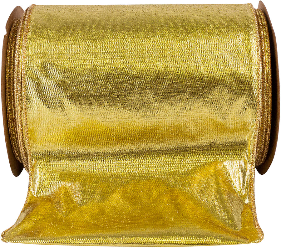 Gold Wired Edge Ribbon 6 Inch Shimmer for Wreaths and Bows