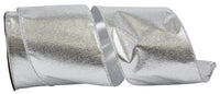 Silver 4 Inch Wired Edge Ribbon for Wreaths and Bows