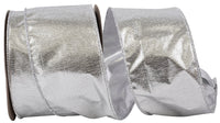 Silver Shimmer Wired Edge Ribbon 2-1/2 Inch for Bows