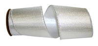 Silver 4 Inch Wired Edge Metallic Texture Ribbon for Bows