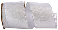 Silver Wired Edge Ribbon 2-1/2 Inch Metallic Texture Shine