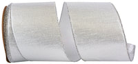 Silver 4 Inch Wired Edge Metallic Texture Ribbon for Bows