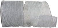 Silver 4 Inch Wired Edge Crushed Mesh Ribbon for Bows