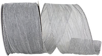 Silver Crushed Mesh Wired Edge Ribbon 2-1/2 Inch for Wreaths