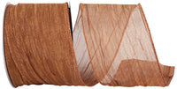 Copper 4 Inch Wired Edge Crushed Mesh Ribbon for Bows