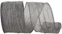 Pewter Crushed Mesh Elegance Wired Edge Ribbon 2-1/2 Inch