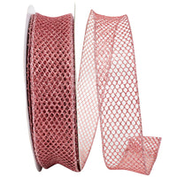 Rose Glitter Wired Edge Ribbon 1-1/2 Inch for Wreaths