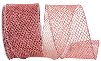 Rose Glitter Wired Edge Ribbon 2-1/2 Inch for Wreaths