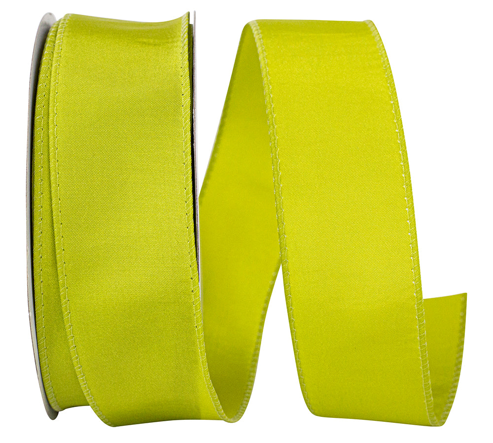 Chartreuse 1-1 2 Inch Katy May Elegance Wired Edge Ribbon for Wreaths & Bows