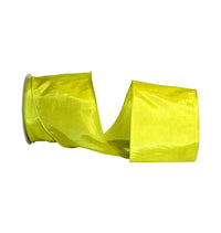 Chartreuse 4 Inch Katy May Elegance Wired Edge Ribbon for Wreaths & Bows