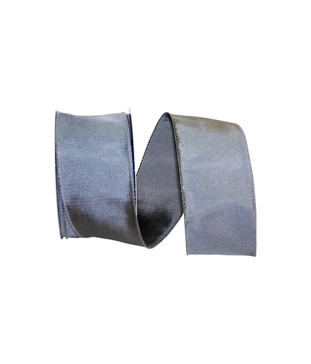 Pewter 2-1 2 Inch Katy May Elegance Wired Edge Ribbon for Wreaths & Bows