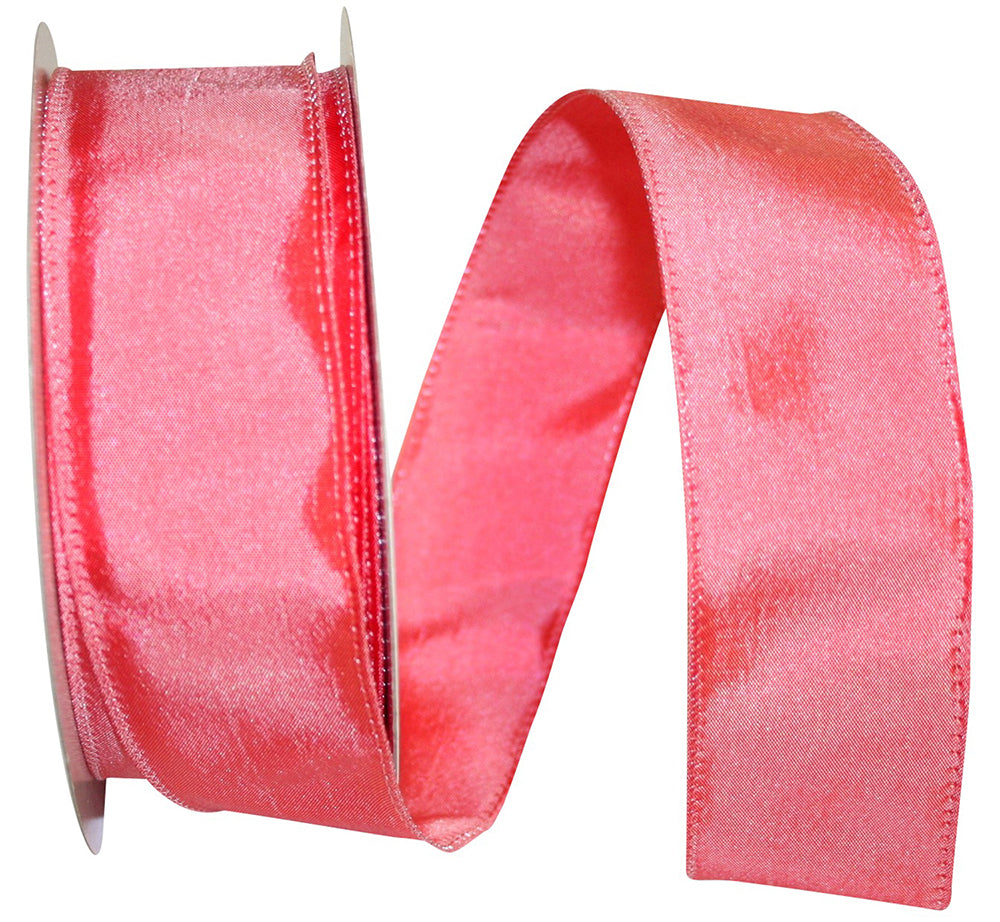 Coral 1-1 2 Inch Katy May Elegance Wired Edge Ribbon for Wreaths & Bows