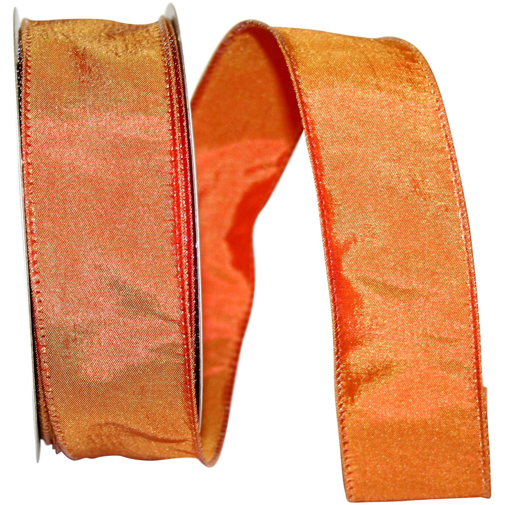 Burnt 1-1 2 Inch Katy May Elegance Wired Edge Ribbon for Wreaths & Bows