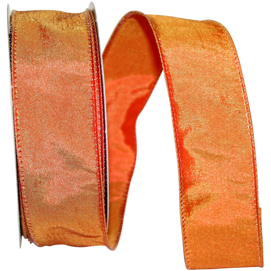Burnt 1-1 2 Inch Katy May Elegance Wired Edge Ribbon for Wreaths & Bows