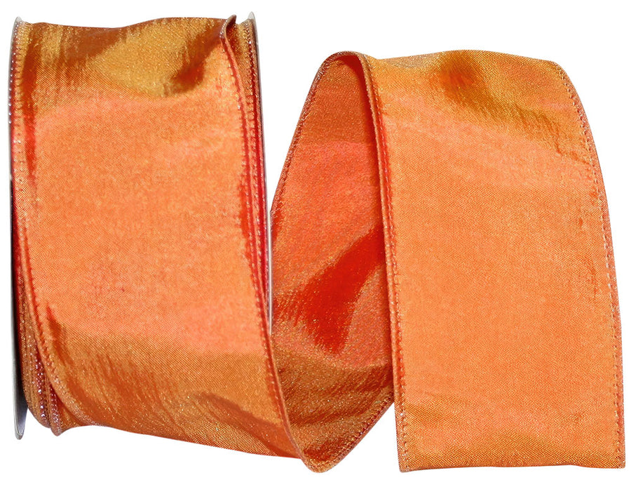 Burnt 2-1 2 Inch Katy May Elegance Wired Edge Ribbon for Wreaths & Bows