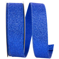 Glitter Metallic Wired Edge Ribbon Royal 1-1/2 Inch