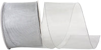 Silver Mesh Wired Edge Ribbon 4 Inch for Wreaths and Bows