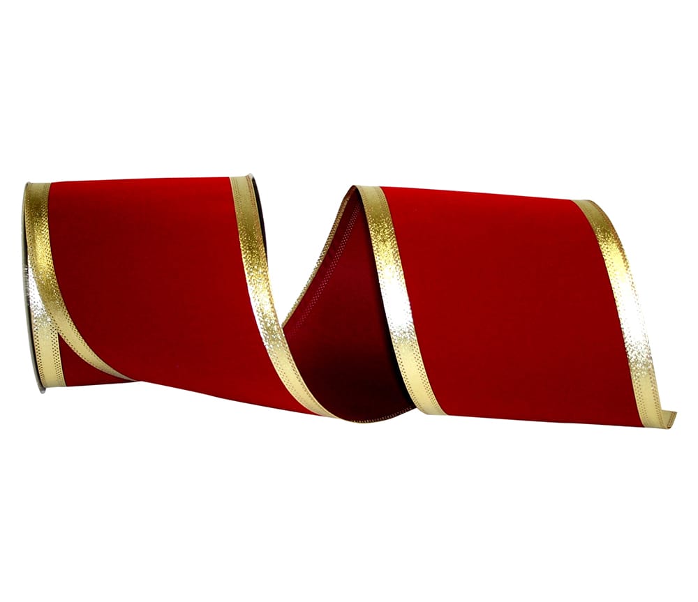 Scarlet Velvet Wired Edge Ribbon 6 Inch for Wreaths