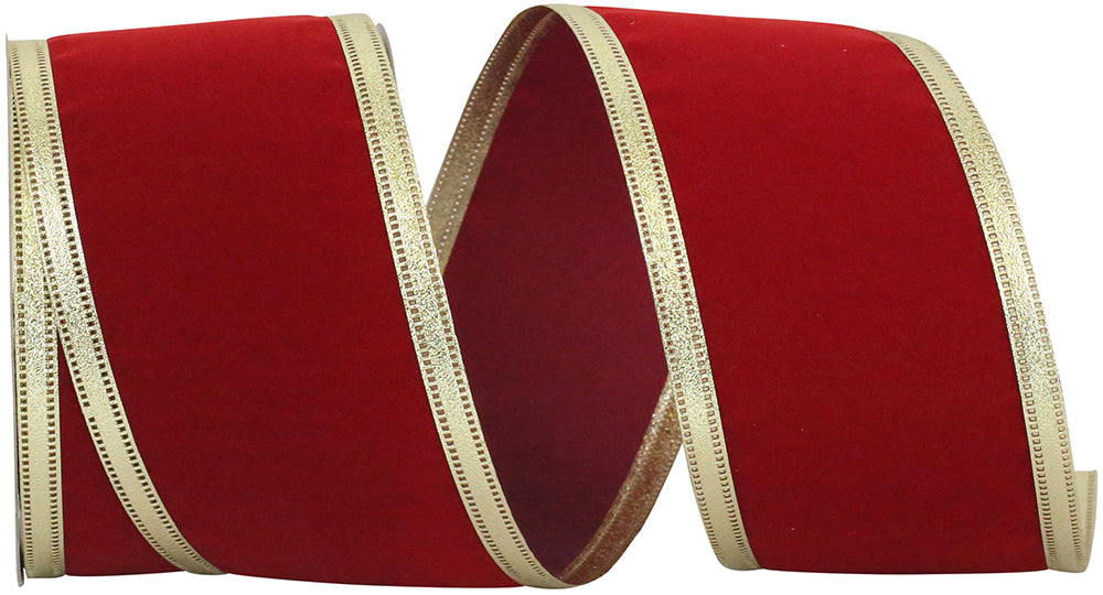 Scarlet Velvet Wired Edge Ribbon 2-1/2 Inch for Wreaths
