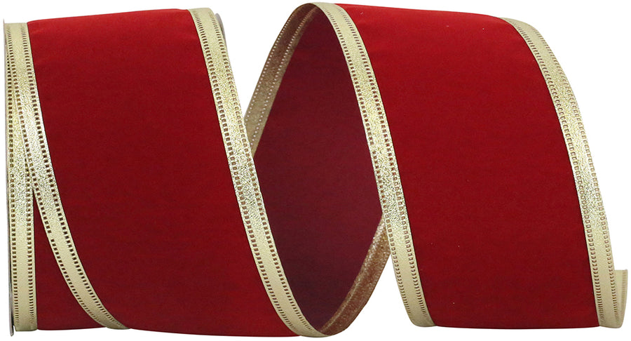 Scarlet Velvet Wired Edge Ribbon 2-1/2 Inch for Wreaths