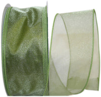 Moss 2-1 2 Inch Sheer Lovely Wired Edge Ribbon for Wreaths & Bows