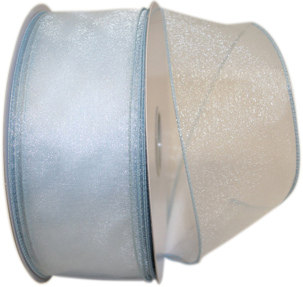 Light 2-1 2 Inch Sheer Lovely Wired Edge Ribbon for Wreaths & Bows