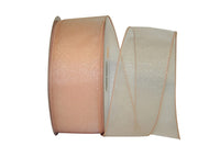 Peach 2-1 2 Inch Sheer Lovely Wired Edge Ribbon for Wreaths & Bows