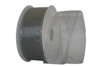 Silver 2-1 2 Inch Sheer Lovely Wired Edge Ribbon for Wreaths & Bows