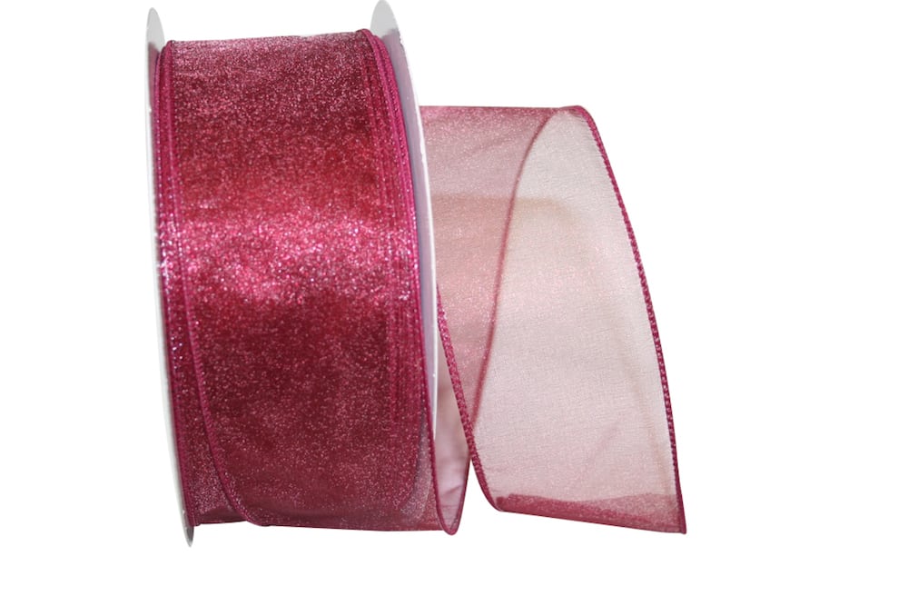 Burgundy Sheer Wired Edge Ribbon 2-1/2 Inch for Bows