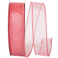 Mauve 1-1 2 Inch Sheer Lovely Wired Edge Ribbon for Wreaths & Bows