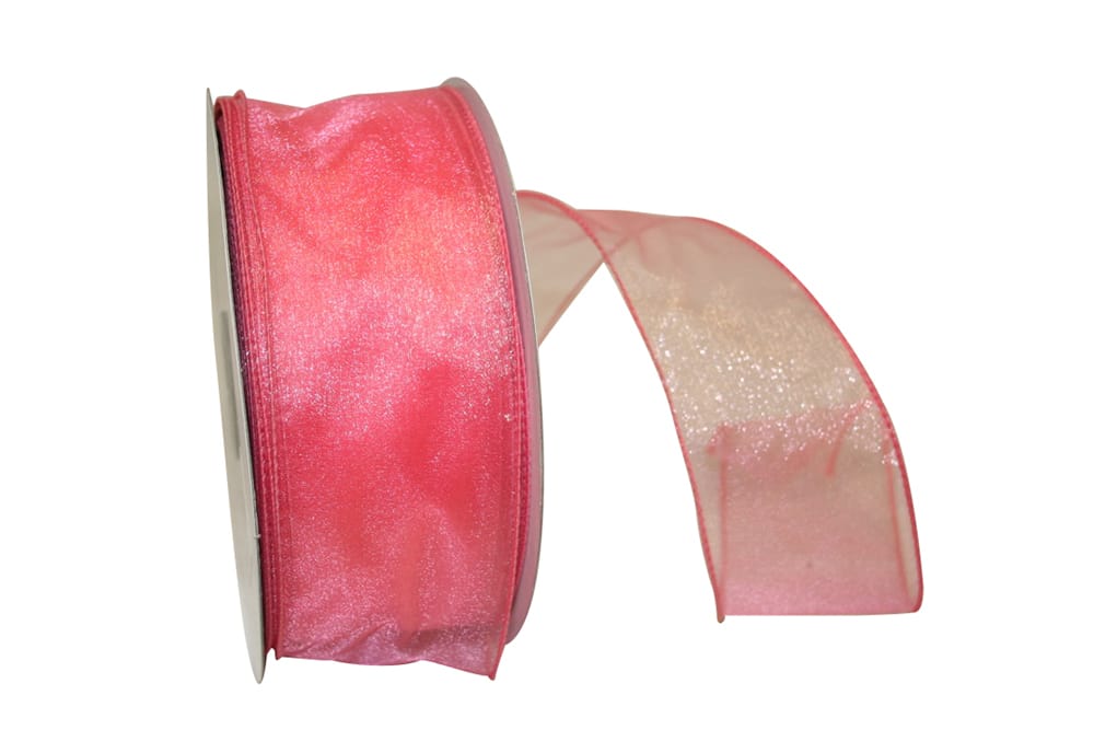 Mauve 2-1 2 Inch Sheer Lovely Wired Edge Ribbon for Wreaths & Bows