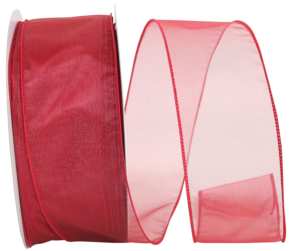 Rose 2-1 2 Inch Sheer Lovely Wired Edge Ribbon for Wreaths & Bows