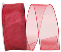 Rose 2-1 2 Inch Sheer Lovely Wired Edge Ribbon for Wreaths & Bows