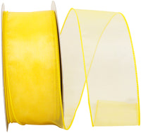 Daffodil 2-1 2 Inch Sheer Lovely Wired Edge Ribbon for Wreaths & Bows