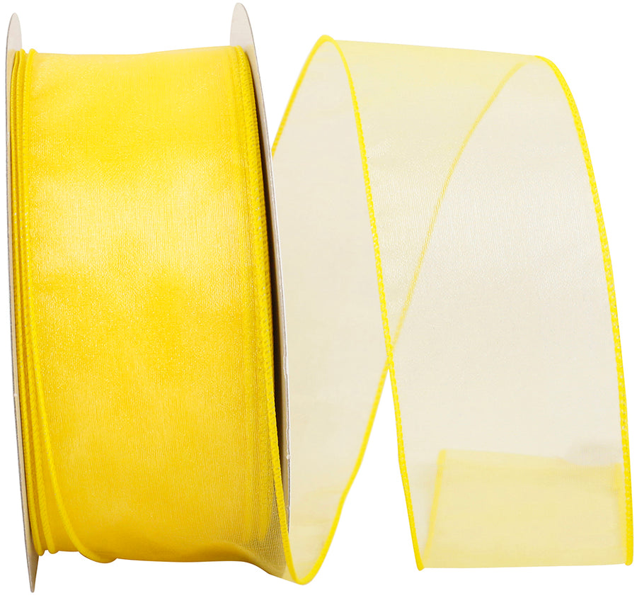 Daffodil 2-1 2 Inch Sheer Lovely Wired Edge Ribbon for Wreaths & Bows